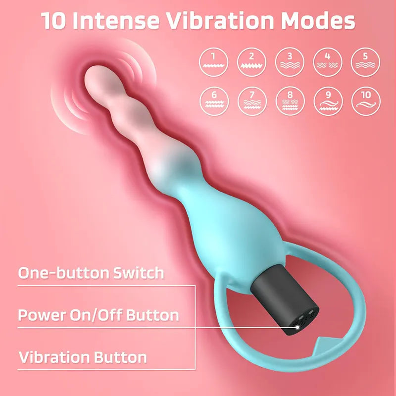 Silicone Vibrating Pleasure Anal Beads