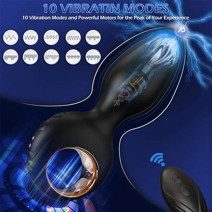 Remote-Controlled Vibrating Anal Plug with 10 Intensity Modes