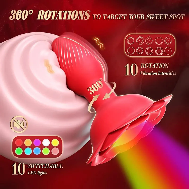 Luminous Rotating Anal Plug with 10 Vibration Modes