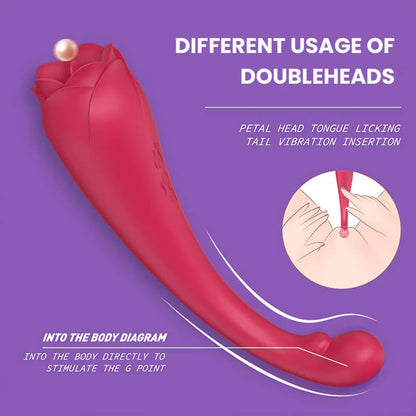 Licking ＆ Vibrating 2-in-1 Rose Masturbator