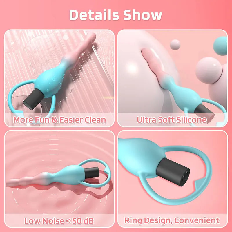 Silicone Vibrating Pleasure Anal Beads