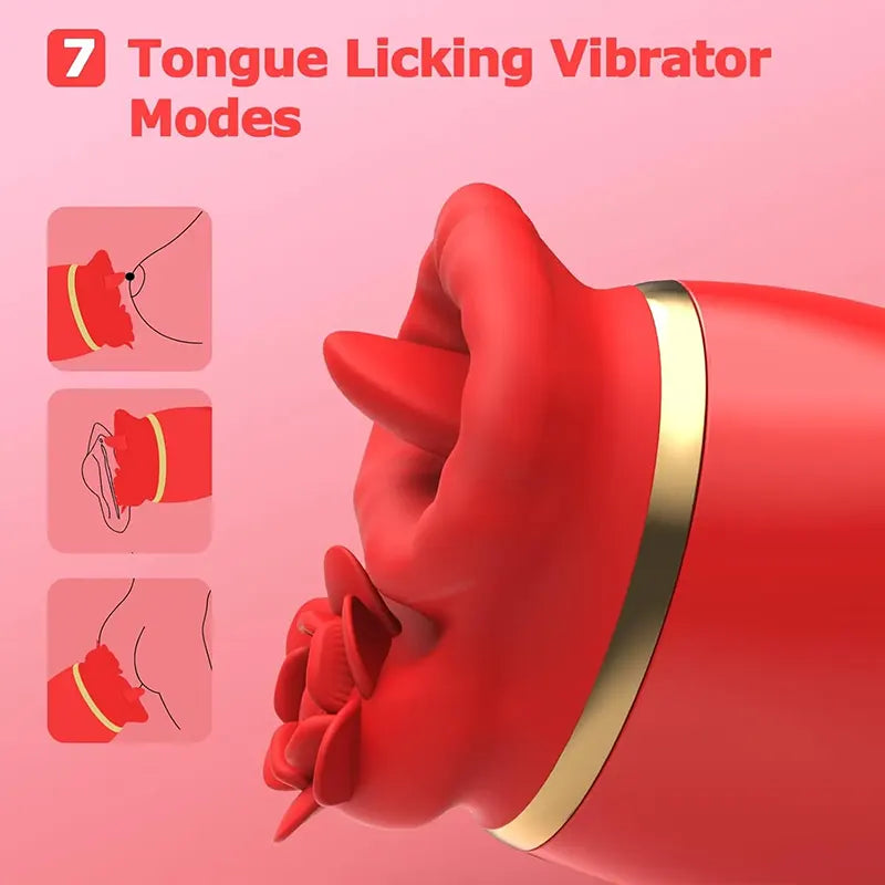 Rose Flicker Tongue & Tap Stimulator