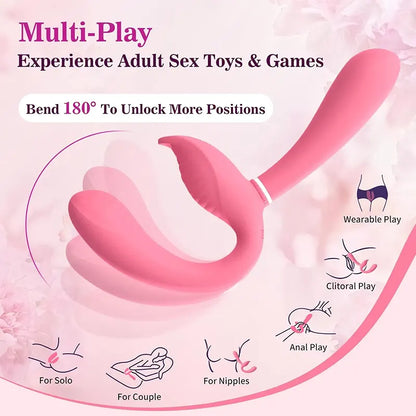 Dual Head Strap-On Clitoral Vibrator for Couples