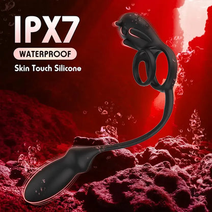 3-in-1 Stimulating Penis Ring and Anal Plugs