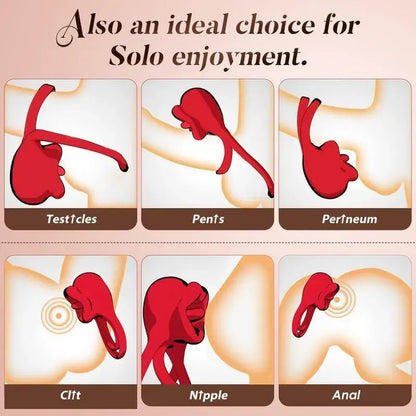 3-in-1 Tongue Licking Vibrating Penis Ring