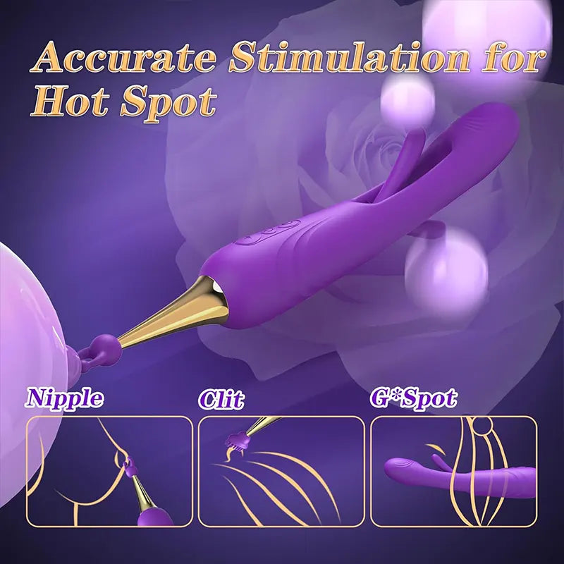 Interchangeable Tap Clitoral Insertion Vibrator