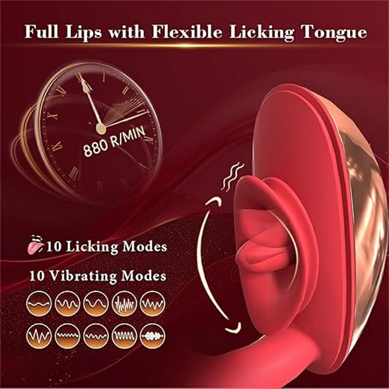 G-Spot Vibrator with Realistic Tongue Stimulator