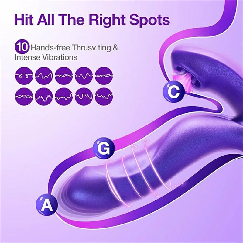 Dual Delight Wearable Thrusting Vibrator
