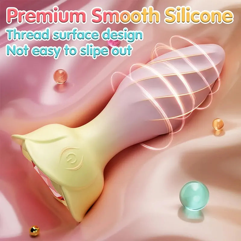 Rose Diamond Base 10-Mode Rotating Anal Plug