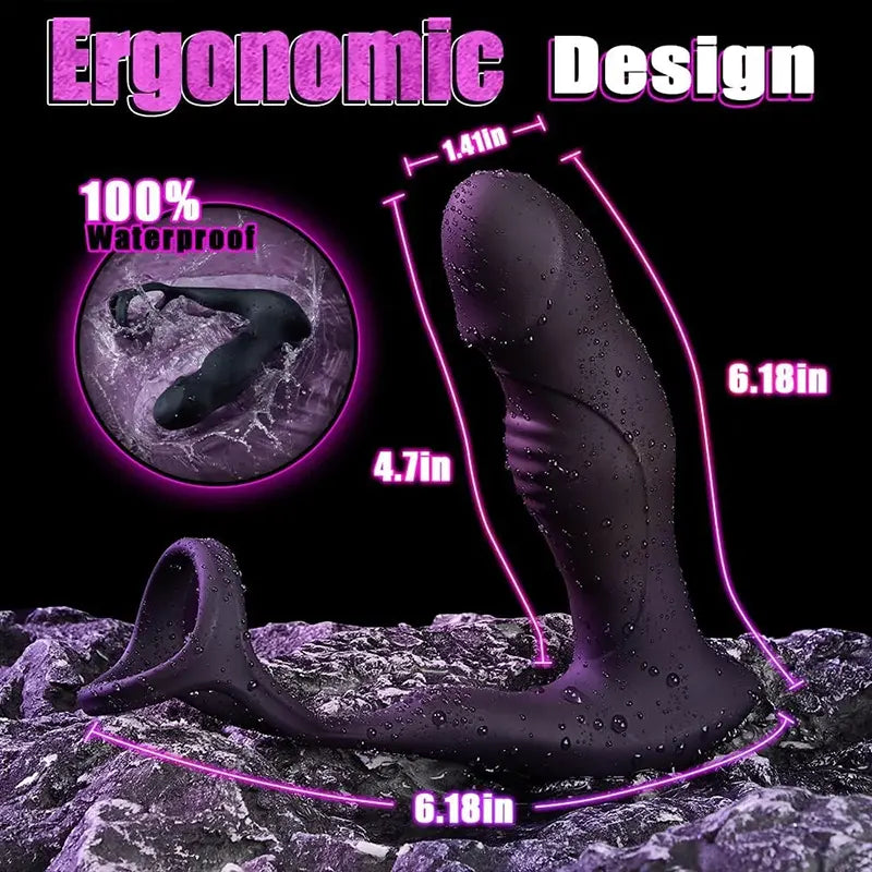 4-in-1 Oscillating Prostate Massager with Thrust & Vibration