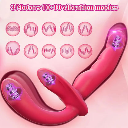 Versatile 3-in-1 Remote-Controlled Strap-On Vibrator