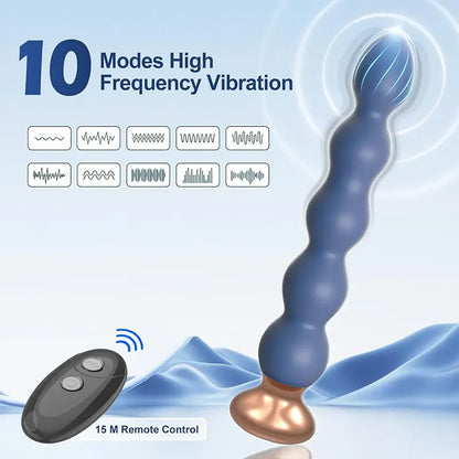 Indigo Dual-Layer Silicone Graduated Vibrating Anal Plug