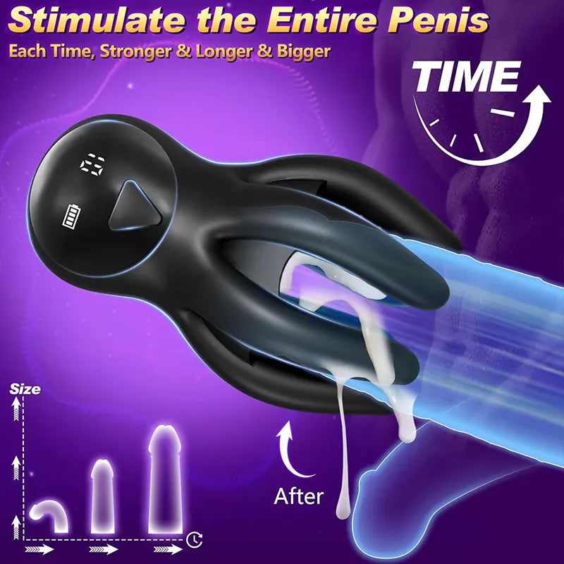 3-in-1 Screen Display Male Octopus Penis Vibrator