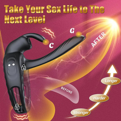 Harmony Couple's Vibrator Sleeve with Rabbit Clitoral Stimulator