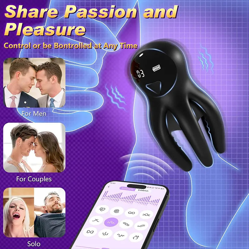 3-in-1 Screen Display Male Octopus Penis Vibrator
