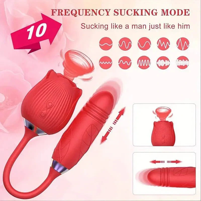 rose toy clit sucker vibrator red